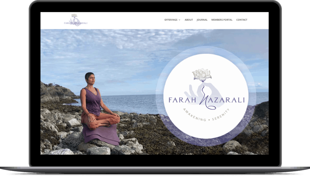 Farah Nazarali website on laptop